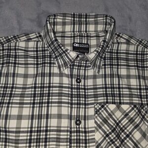 Outdoor Research Mens Button Up Shirt Small Plaid Flannel Kulshan Long Sleeve